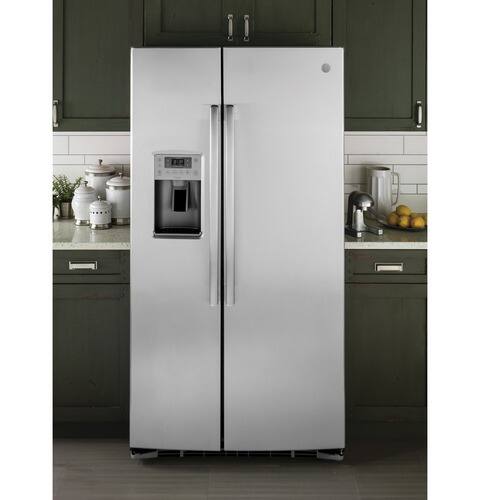 GE Profile Series 25.4 Cu. Ft. SideBySide Refrigerator with Thru