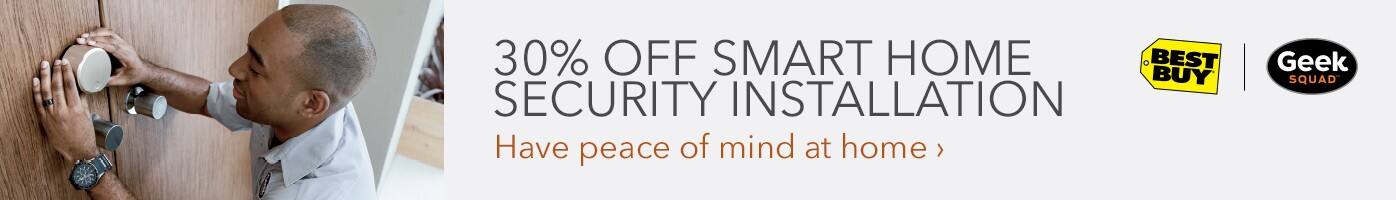 Save 30% on smart home security installation. Includes wired and wireless cameras, smart doorbells, and smart locks install.