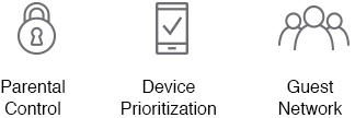 Parental control, device prioritization, guest network