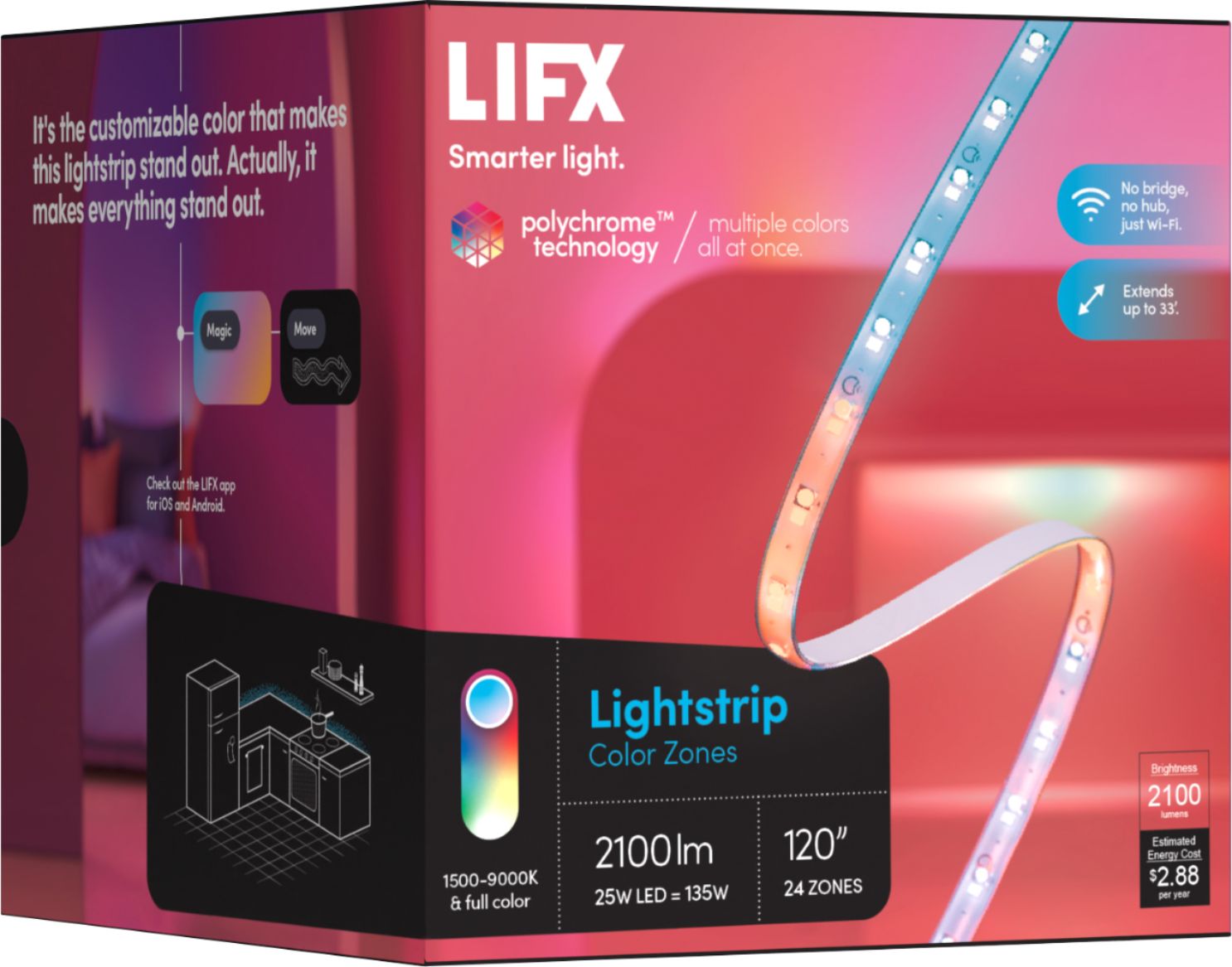 Color Zones 120" Lightstrip Details about   LIFX 
