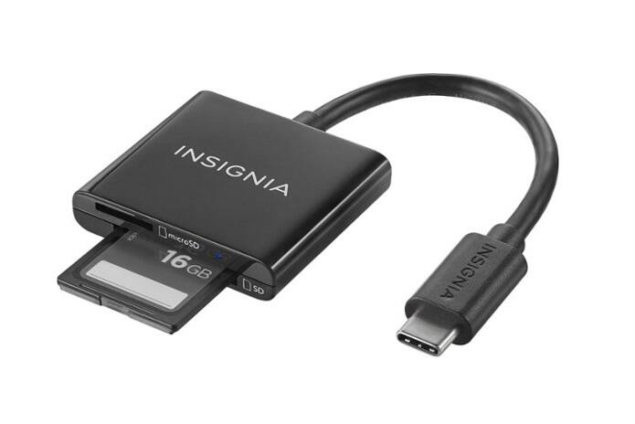 Insignia Lector de tarjeta de memoria Tipo C, SD, Micro