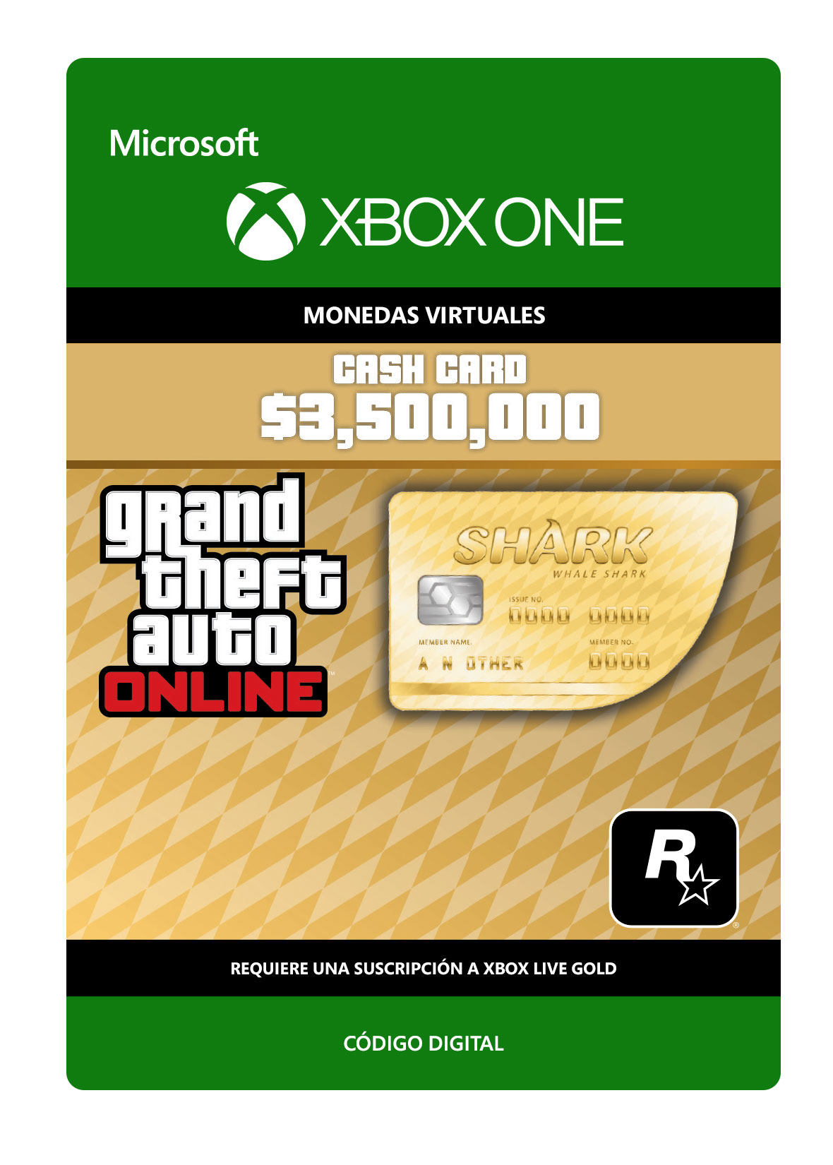 Xbox One - Grand Theft Auto V: Whale Shark Card - Creditos/Monedas para Juegos