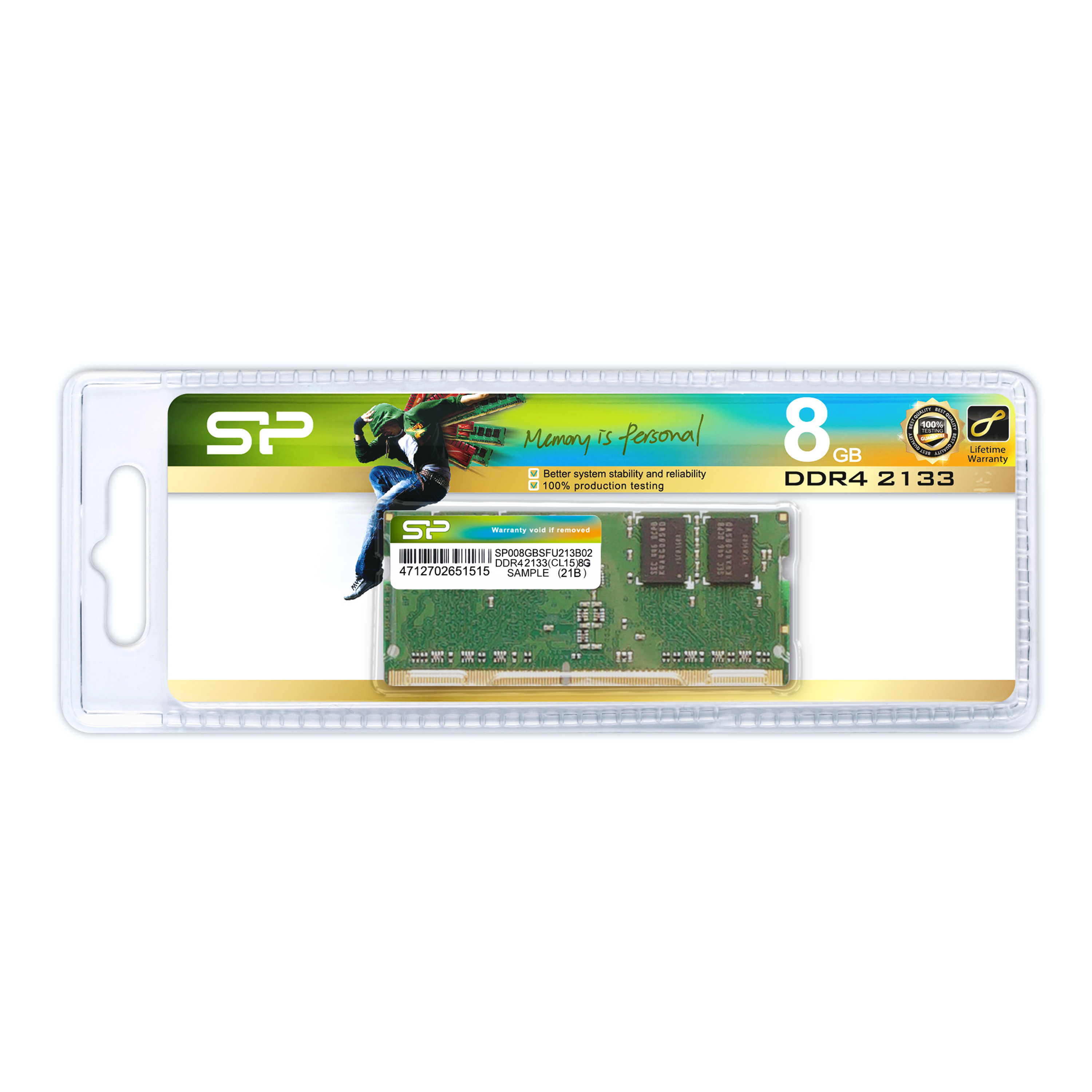 Front_Standard - Silicon Power - Memoria RAM 8GB DDR4-2133 MHZ CL15 SODIMM Laptop - Verde