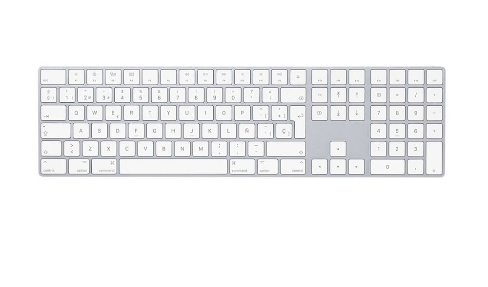 Apple - Teclado en español Magic Keyboard con teclado numérico - Blanco