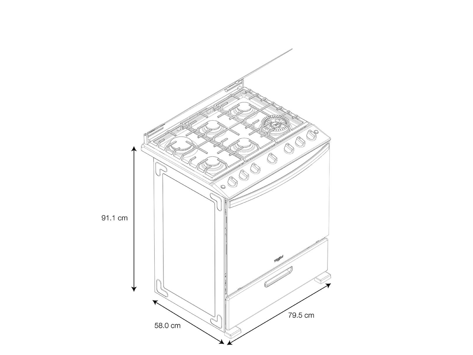 Whirlpool - Estufa Al Piso 30" WFR5100S - Gris