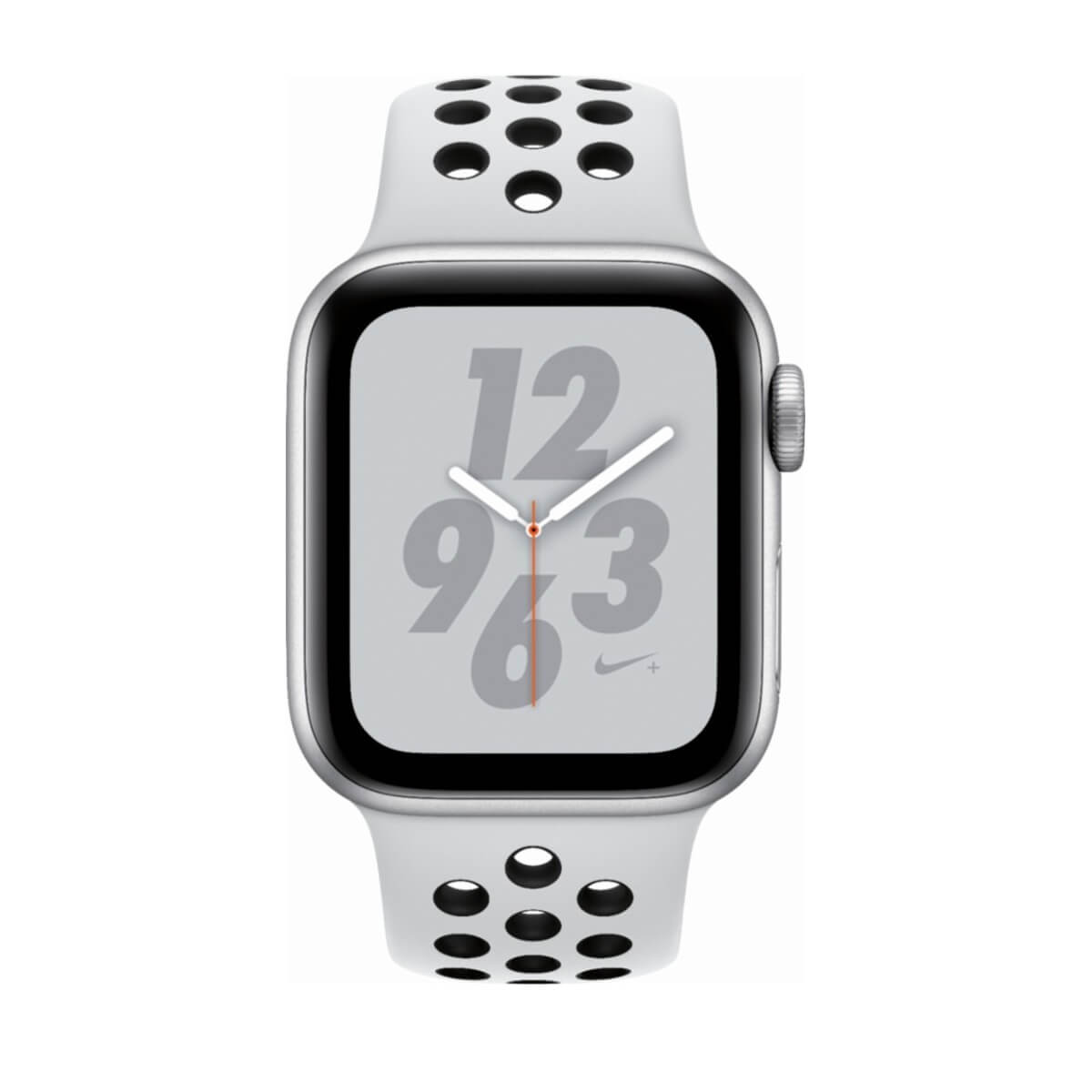 Apple Watch Nike+ Series 4 de 40 mm cuerpo de aluminio en color plata con banda deportiva negra y blanca oro - Plata