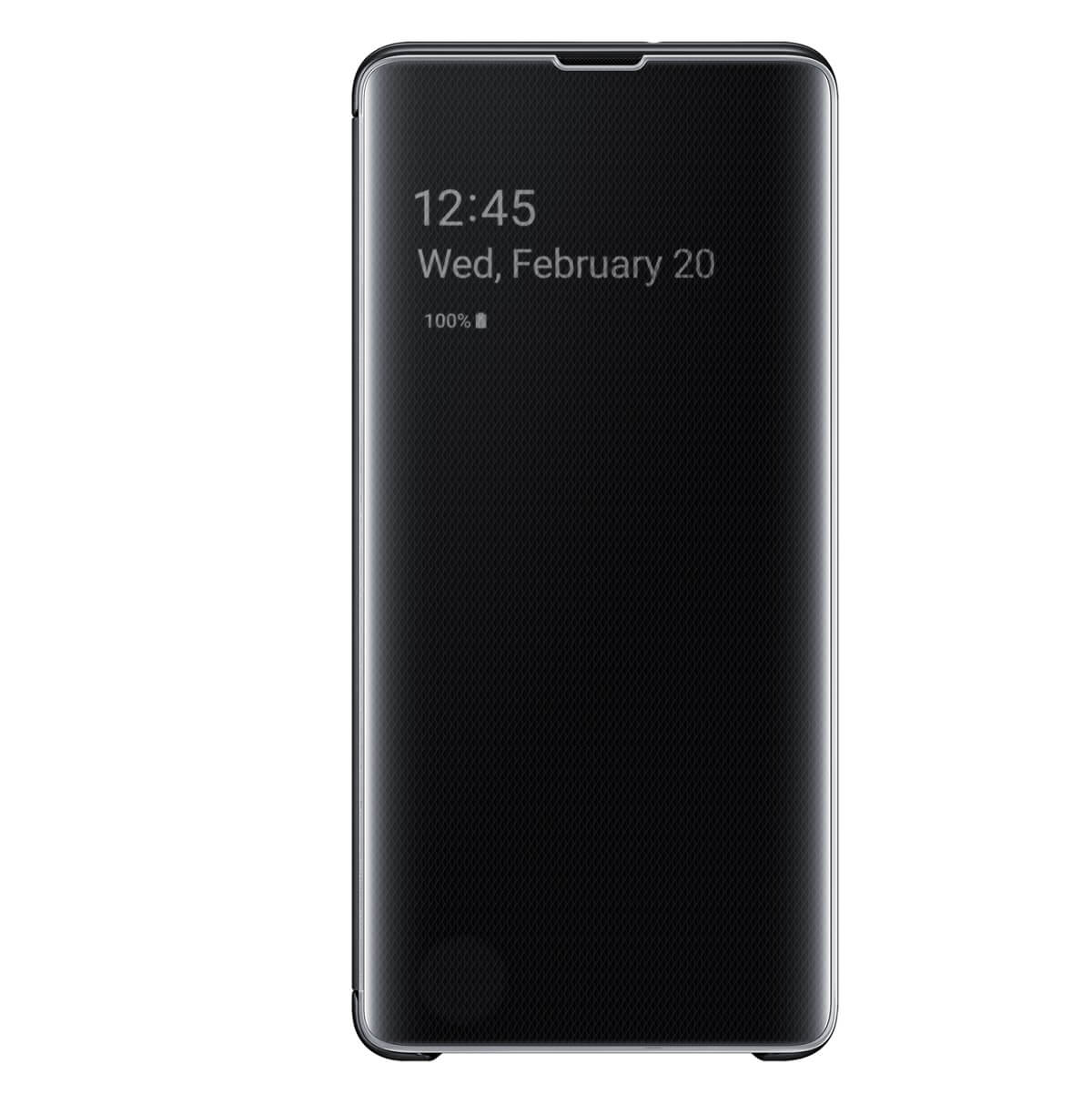 Samsung - Funda Clear View Cover para Samsung Galaxy S10 Plus - Negro