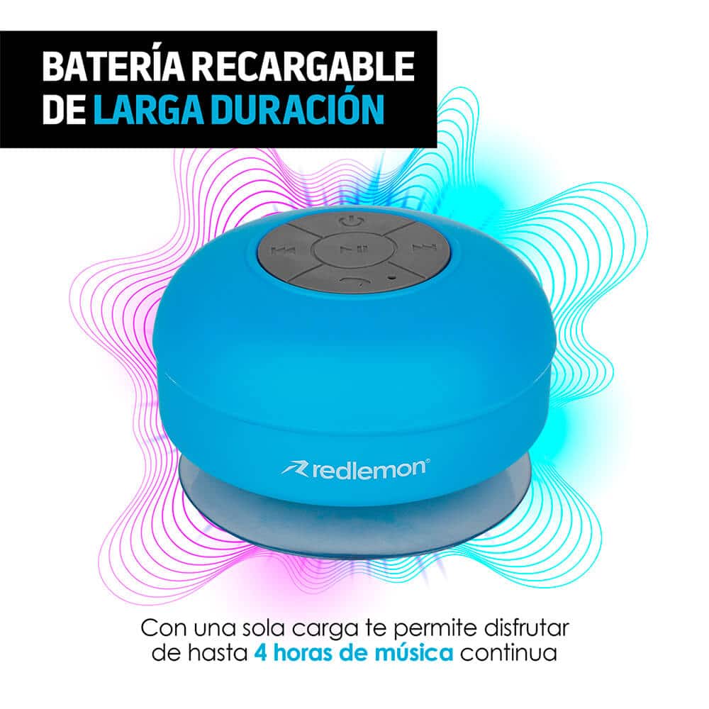 REDlemon Bocina Bluetooth para Regadera y Alberca Azul