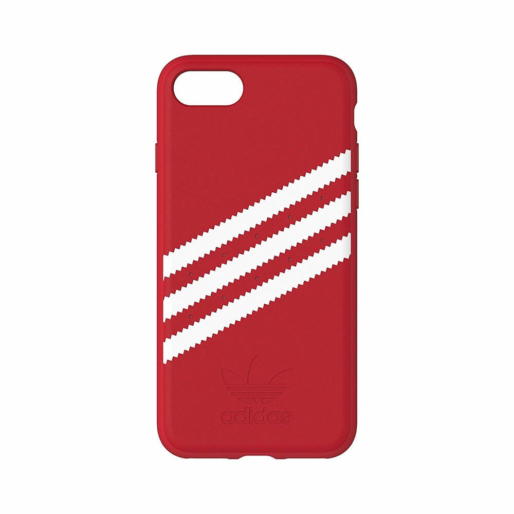 Adidas - Funda / Case Originals Stripes Gamuza para iPhone 6/6S/7/8 - Rojo con 3 bandas blancas
