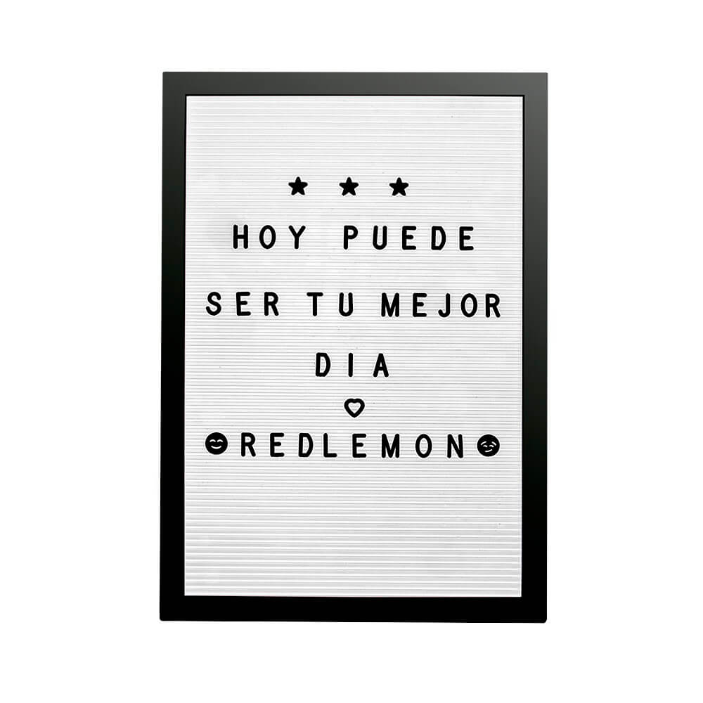 Image of REDlemon - Pizarrón de madera vintage de letras intercambiables - Blanco