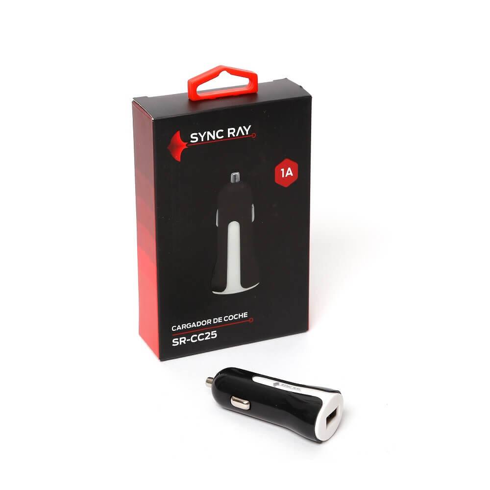 Sync Ray - Cargador USB de celular para coche - Negro