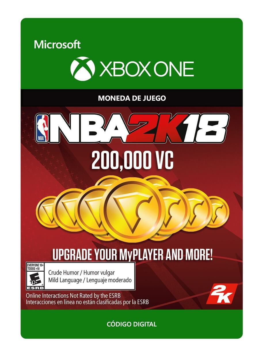 Microsoft - NBA 2K18: 200,000 VC - Moneda de juego - Xbox One [Tarjeta Digital]