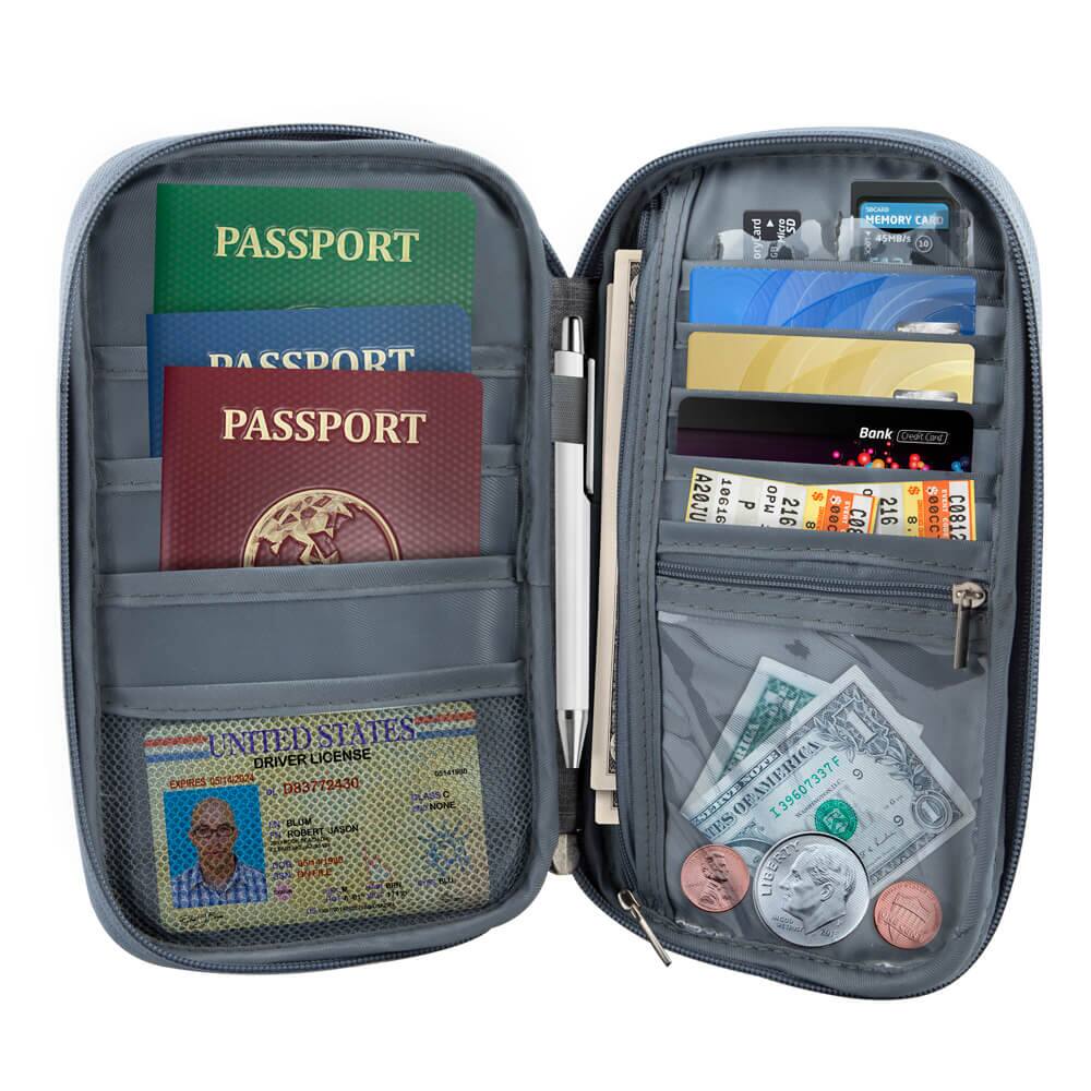 Image of Redlemon - Porta Pasaporte y Organizador de Documentos para Viaje - Gris