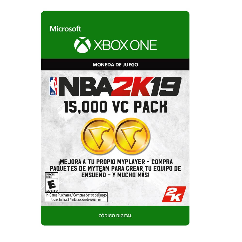 Microsoft - NBA 2K19: 15,000 VC - Moneda de juego - Xbox One [Tarjeta Digital]