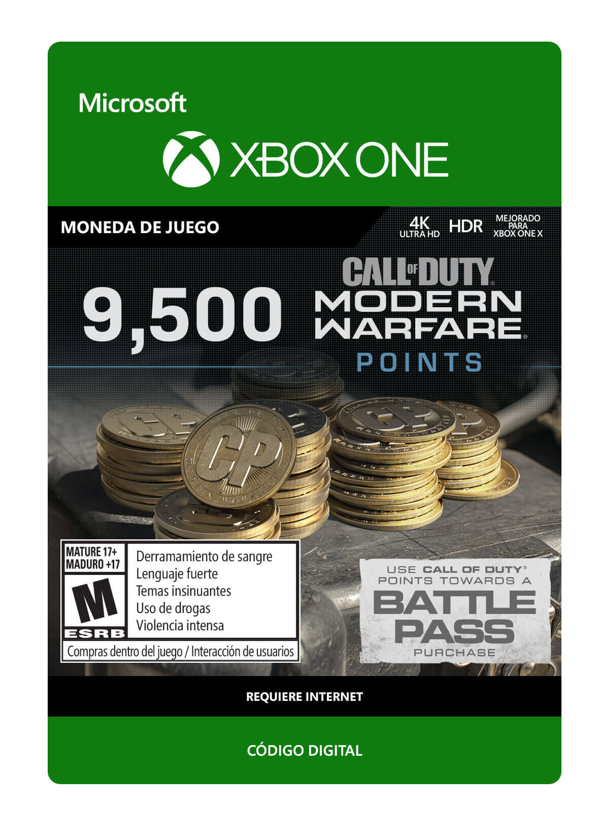 XBOX -ONE - Call of Duty: Modern Warfare Points - 9500 - Moneda de juego - Best Buy