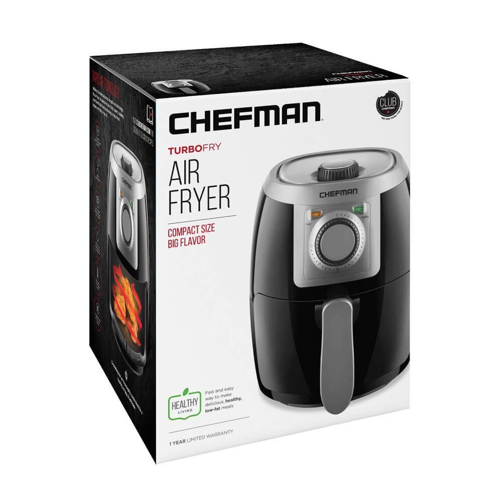 CHEFMAN - Freidora de aire compacta de 2 litros - Negro/Gris