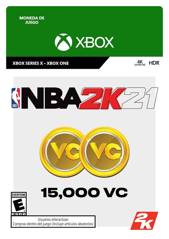 Microsoft - NBA 2K21 - 15,000 VC - Moneda de juego - Xbox One [Tarjeta Digital]