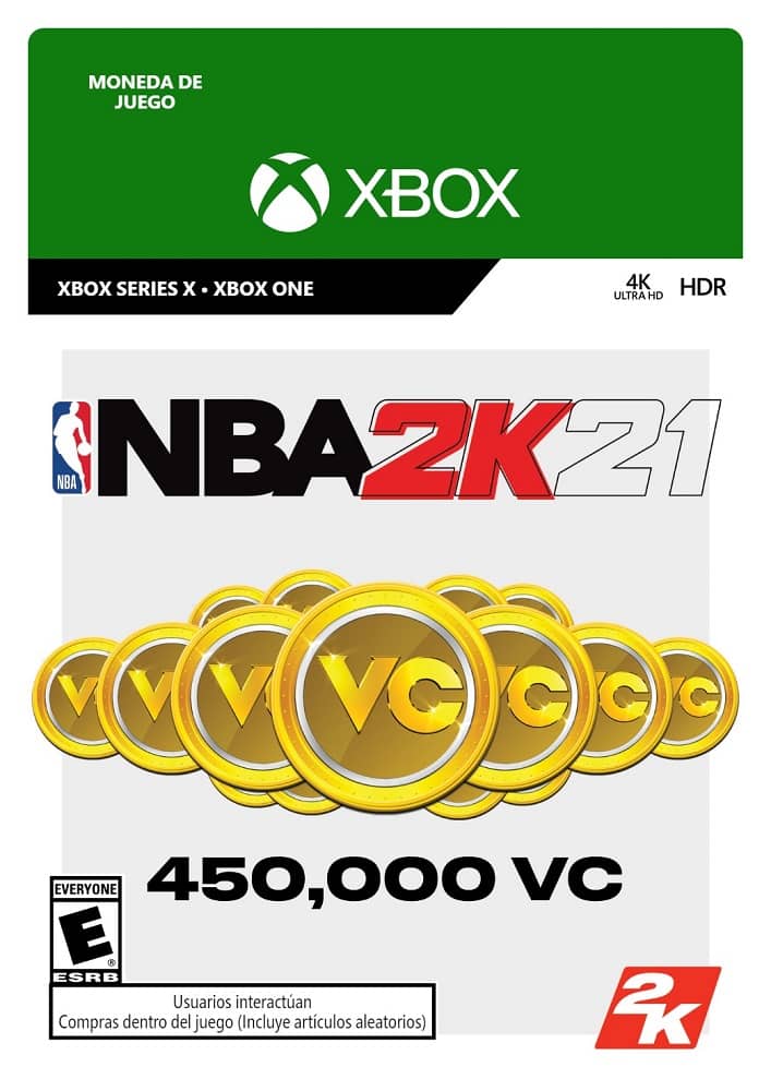 Microsoft - NBA 2K21 450,000 VC - Moneda de juego - Xbox One [Tarjeta Digital]