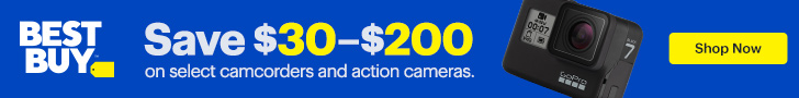 Save 30 to 200 dollars on select camcorders and action cameras.