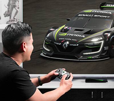 Man playing video game