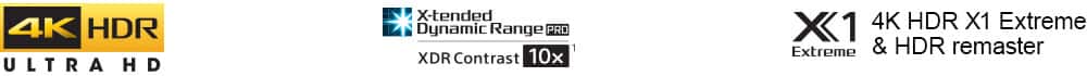 4K HDR Ultra HD, X-Tended Dynamic Range, XDR Contrast 10X, Slim Backlight Drive+, X1 Extreme 4K HDT X1 Extreme & HDR remaster