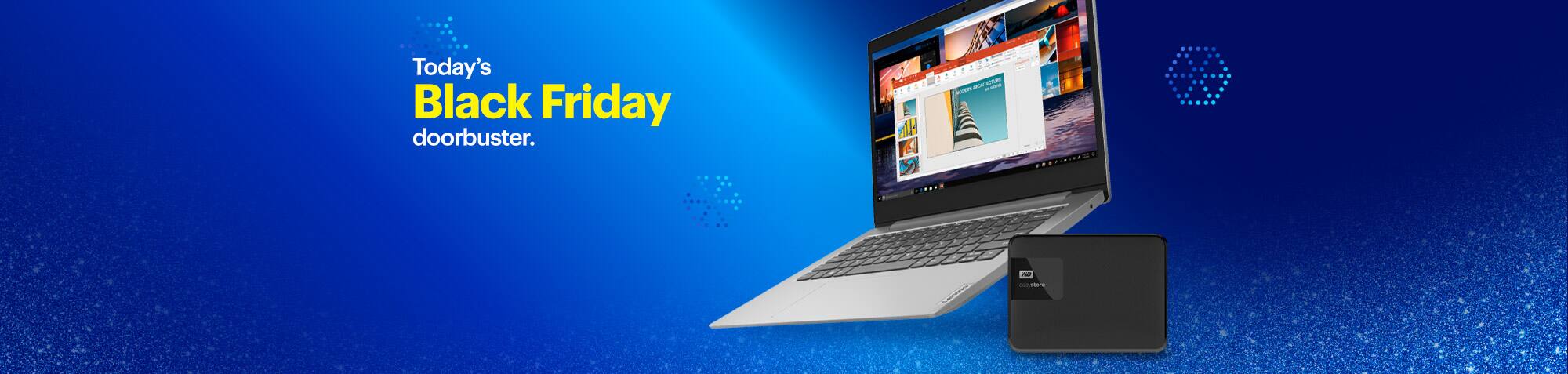 Today’s Black Friday doorbuster. Laptop and hard drive