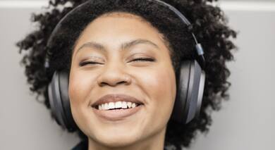 Woman with headphones