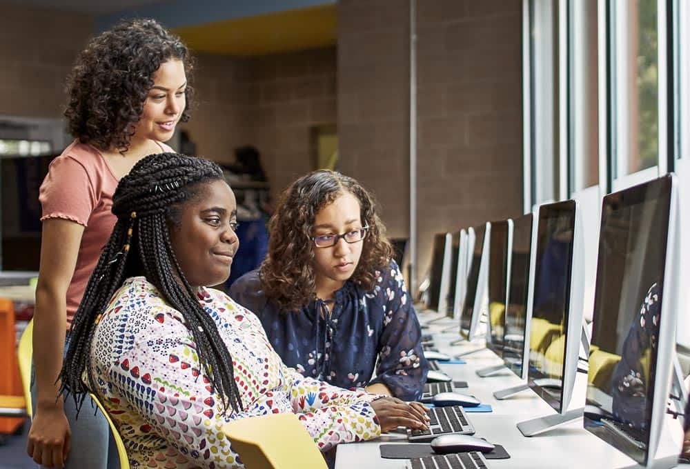 Teen in sound stage at Teen Tech Center