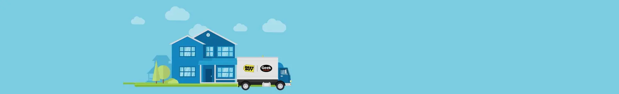 House and truck illustration