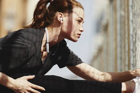 Woman stretching