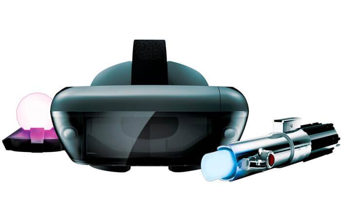 AR headset and lightsaber controller