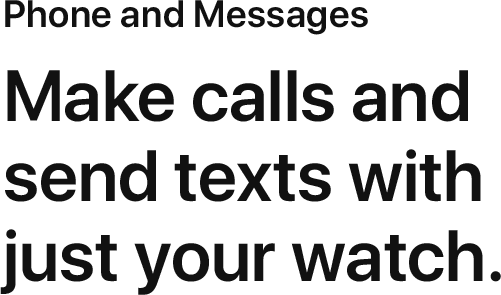 Make calls and send texts with just your watch.
