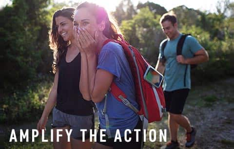 People hiking, amplify the action