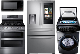Refrigerator, stove, microwave, washer