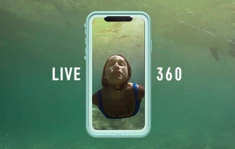 Woman swimming, live 360