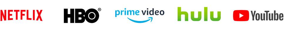 Netflix, HBO, Prime Video, Hulu, YouTube