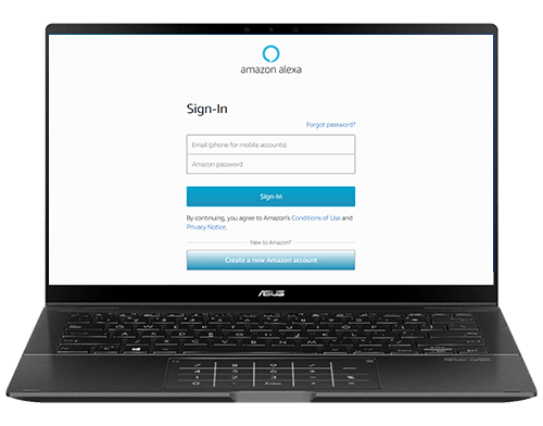 Laptop showing sign-in page