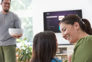 Family in home theater