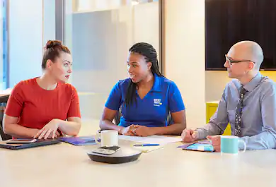 Best Buy Associate meeting with man and woman