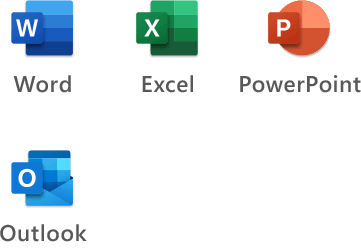 Word, Excel, Power Point, Outlook