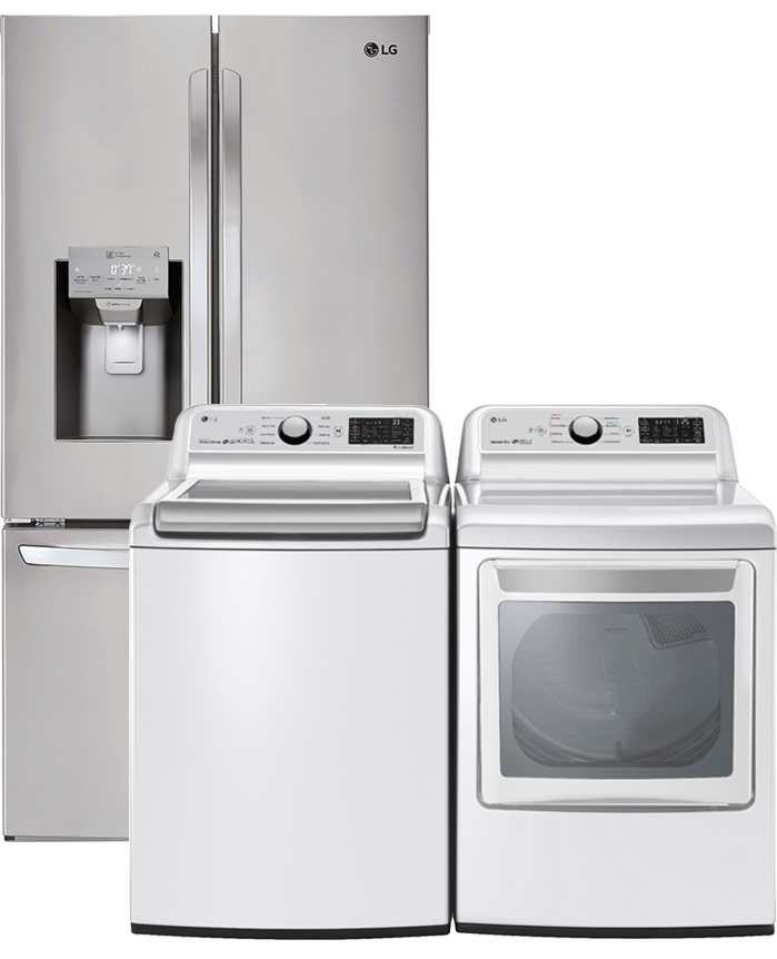 Refrigerator, washer and dryer