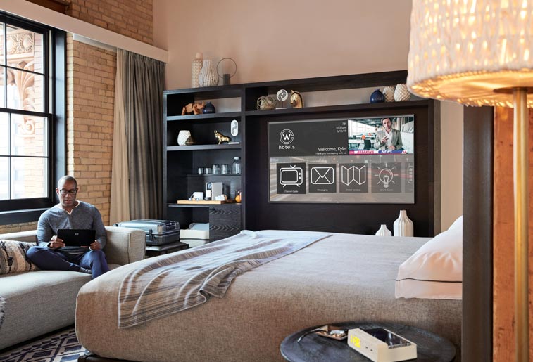 Hotel room and hospitality TV