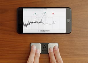 Person using heart monitor