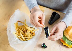 Person testing food for allergies