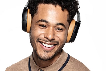 Man wearing headphones