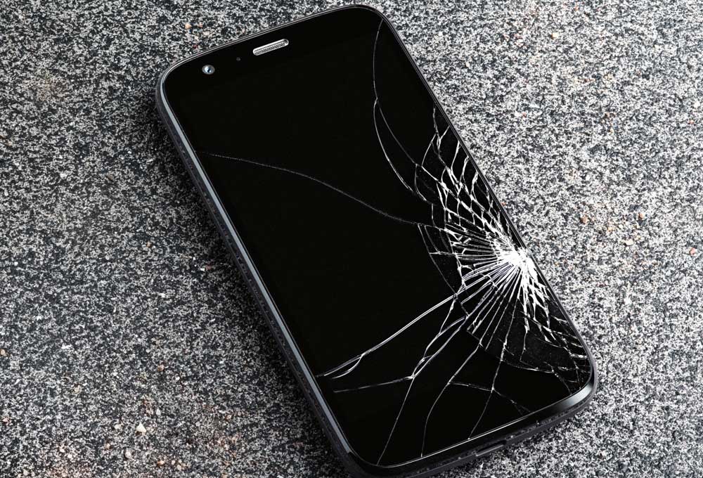Broken cell phone