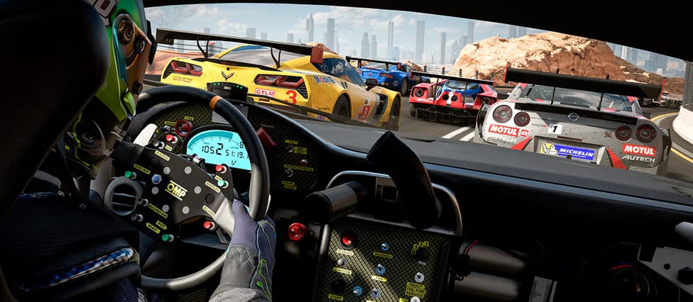 Inside race car