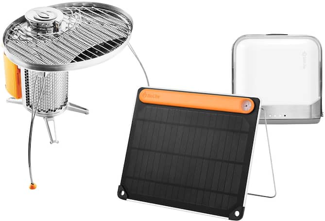 Solar panel, lantern and stove