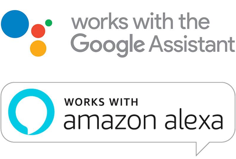 Works with Google Assistant, Works with Amazon Alexa