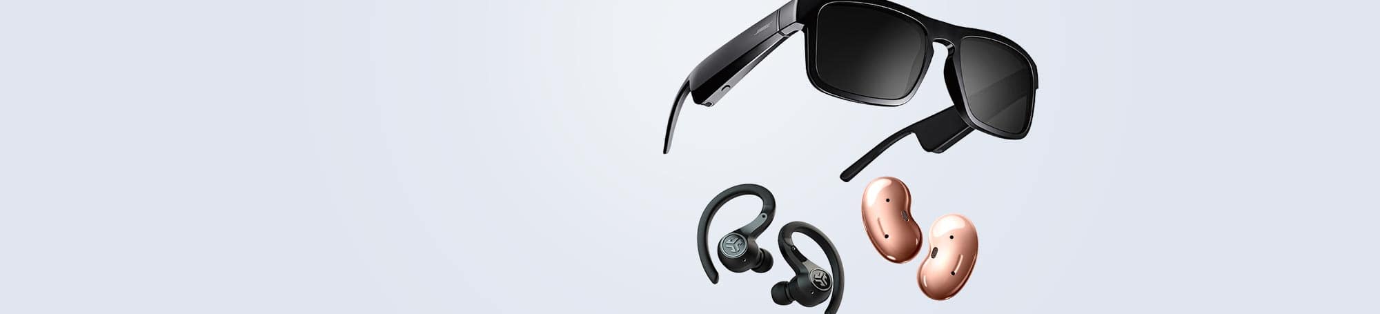 Headphones, sunglasses